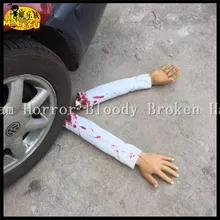 2016 Funny Scary Broken Feet Blood Horror Broken Hand Halloween Decoration Severed Latex Bloody Fake Feet Novelty Halloween Prop
