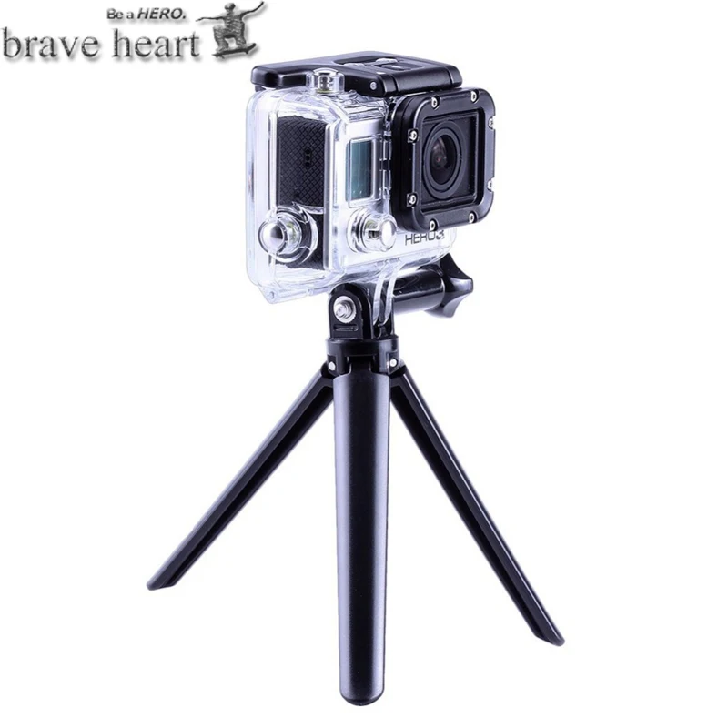 Аксессуары brave heart Go Pro, 3-полосный монопод, штатив для Gopro hero 5 hero 5 4 3 3+ 2 sjcam SJ4000 xiaomi yi 4k 2, Экшн-камера