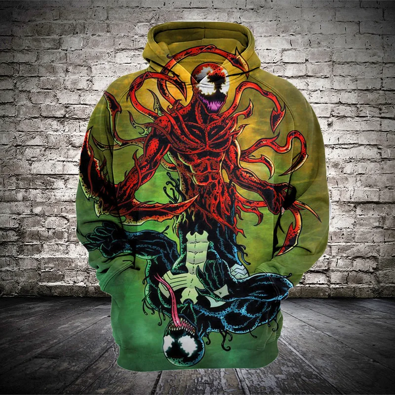 Fans Wear Venom Cosplay Men Hoodie 2018 Long Sleeve Sweatshirt Costume for Marvel Movie Fans