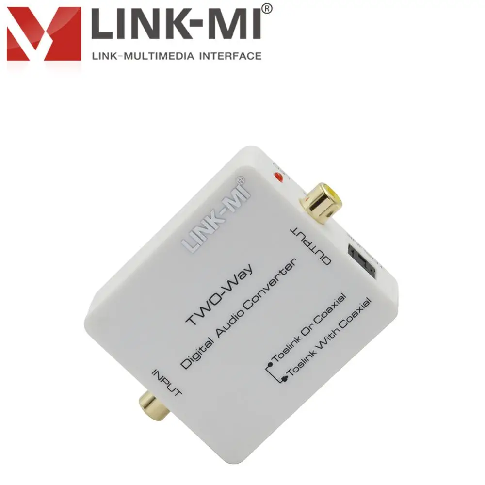 

LINK-MI LM-DA03 Digital 2-Way Audio Converter Compact size and easy to install Coaxial to Toslink or Toslink to Coaxial