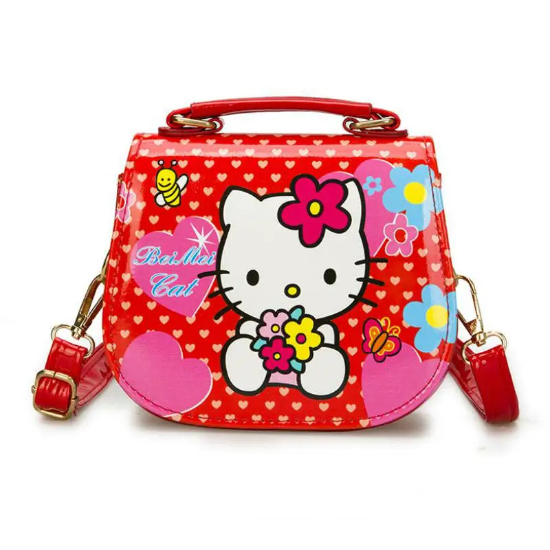 

New Fashion Children Cartoon Hello Kitty Mini Handbag Girls Cute Shoulder Bag Kids Tote Girls Messenger Bag Female PU Bag
