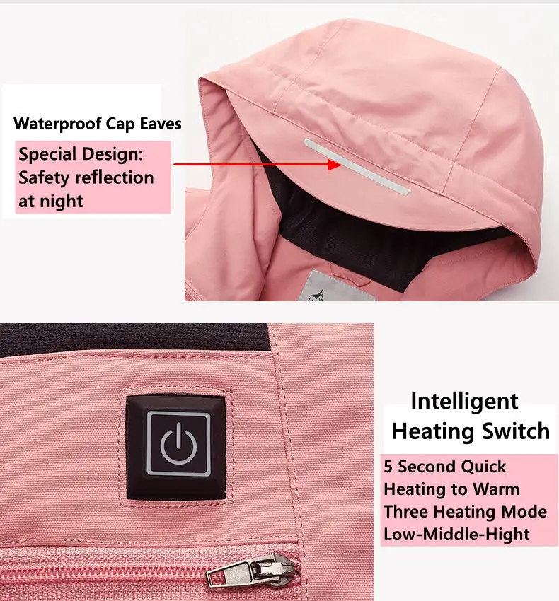 Baratos Chaqueta de invierno gruesa de algodón con calefacción USB para hombre chaqueta impermeable con capucha chaqueta de invierno para hombre gruesa y cálida chaqueta de invierno Parka