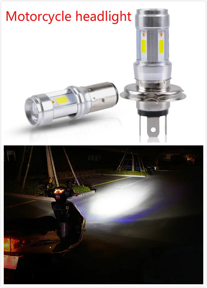 Super bright motorcycle headlight H4 S2 three sided light + angel headlight near and far light