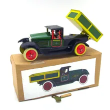 Decoración del hogar Vintage camión volquete de hojalata de juguete clásico cuerda arriba coche camión de hojalata para niños adultos regalo de colección