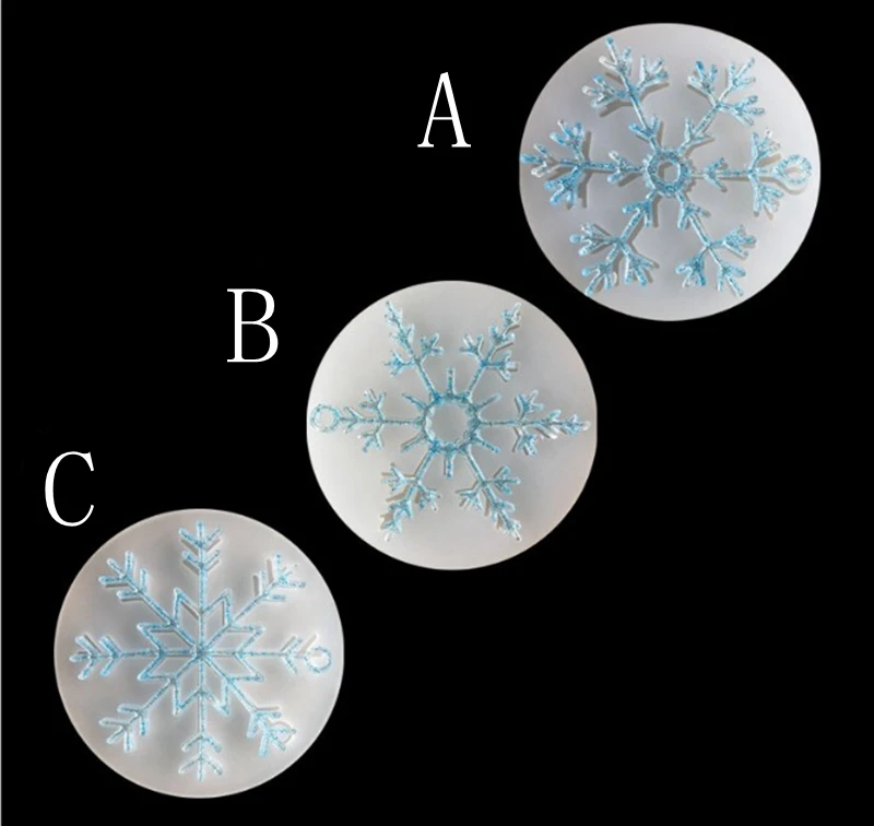 

4 Styles snowflake Liquid silicone mold DIY resin jewelry pendant necklace pendant lanugo mold resin molds for jewelry