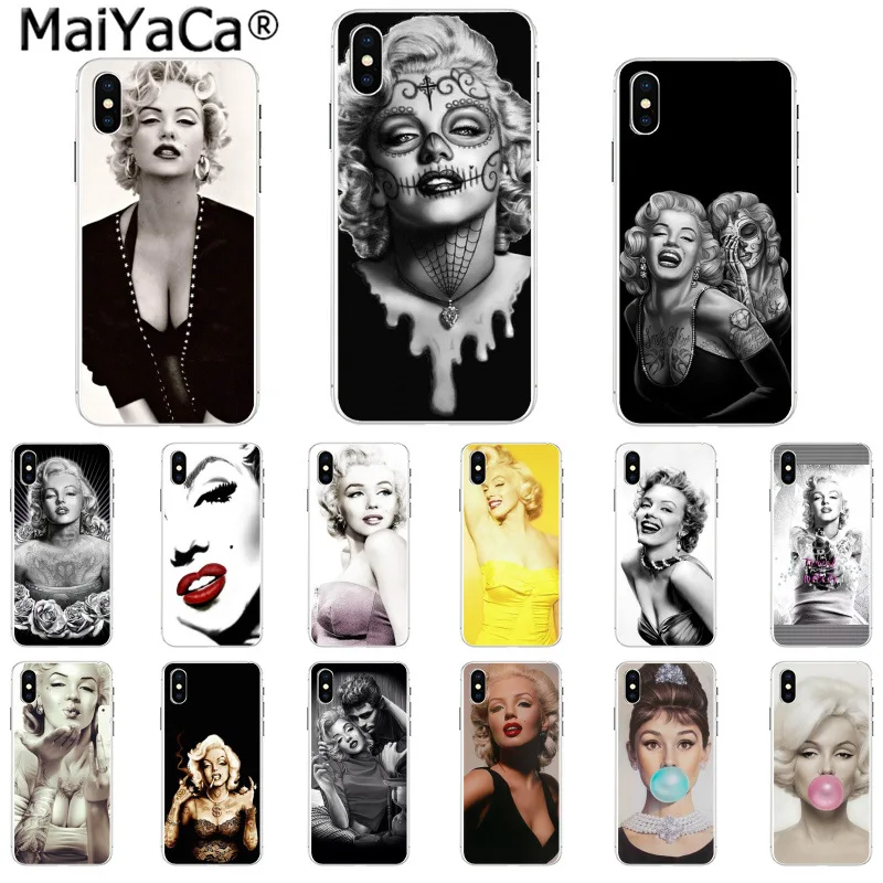 MaiYaCa тату девушка Одри Хепберн Мэрилин Монро Чехол Для Телефона iphone SE 2020 11 pro 6S 6plus 7