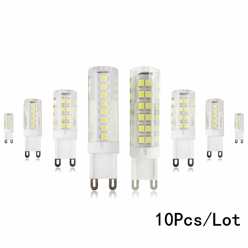 10 шт./лот светодиодный G9 лампочки 3 W 4 W 5 W 7 W SMD2835 LED-лампа G9 светодиодный 220-240 V ампулы люстра Холодный/теплый белый