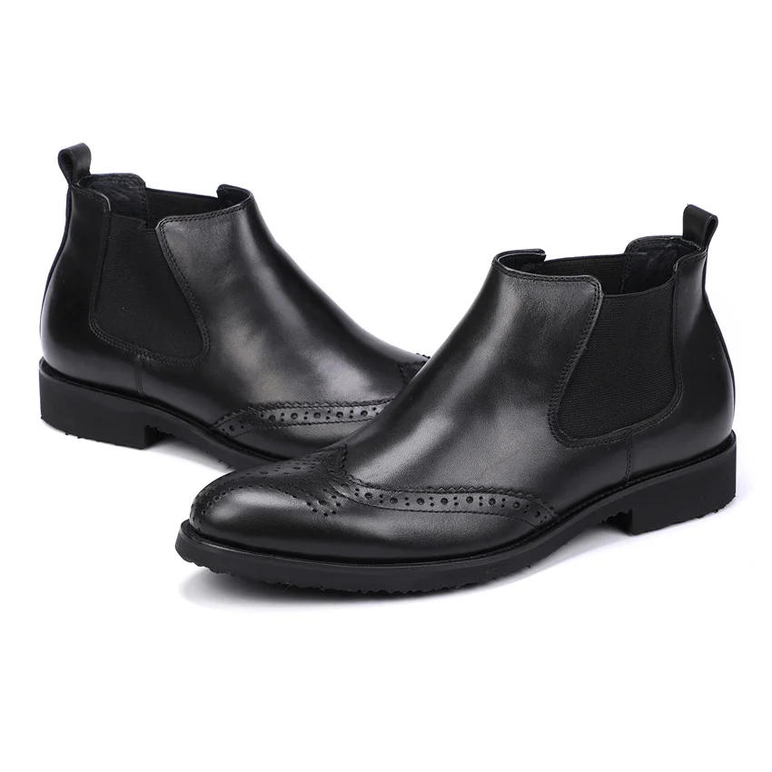 Botines Martin top Vaquero Punta Ymx543 Chelsea De Cuero Negro Zapatos Genuino Brogue Hombre Alto Nuevos Tinto A Riding Redonda Hecha Wingtip Mano Hombres vino WqvwTWFY