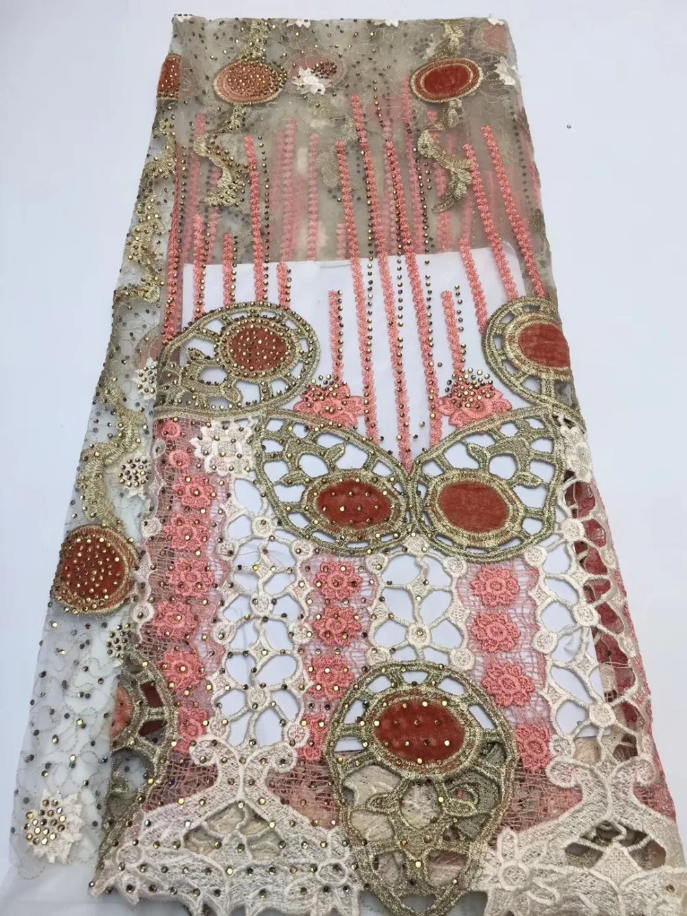 

African lace fabric 5yds/pce dhl velvet stones water soluble net fabrics women gorgeous luxury party event dresses 2019 new