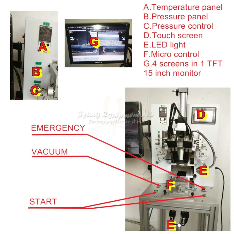  LY 9010 Semi-Auto touch screen control universal flex cable flat cable dual align pulse hot press m