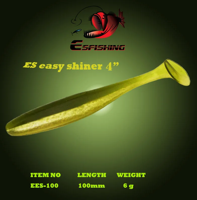 

Esfishing ES Easy shiner Shad 50mm 76mm 100mm 180mm Fishing Lure Soft Bait Wobbler Carp Fishing Bait T Tail Isca Artificial