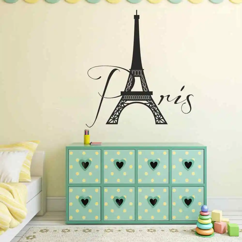 Paris Eiffel Tower Wall Decal Vinyl Lettering Paris Wall Decals Paris