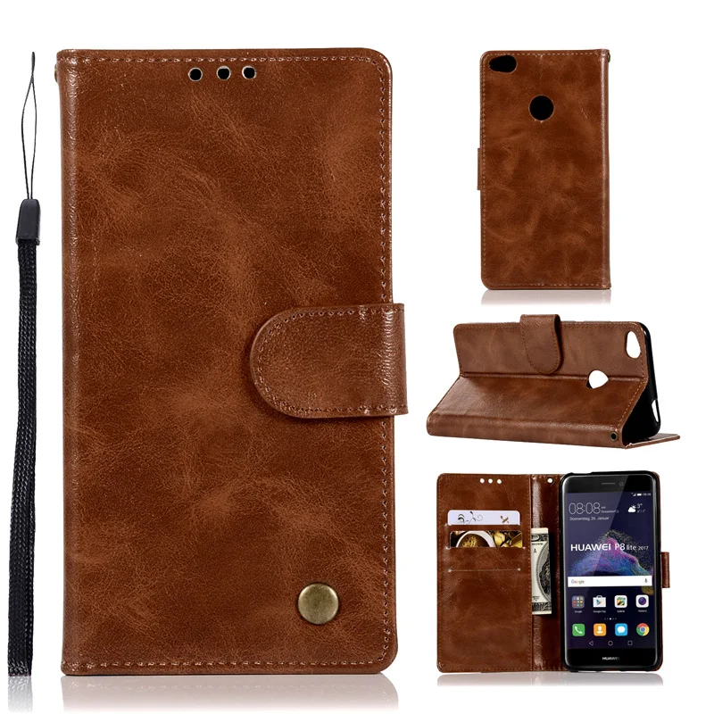 

Retro Leather Wallet Case For Huawei P8 Lite 2017 Case Coque Flip Cell Phone Bag For Funda Huawei P8 Lite Case Soft Cover Capa
