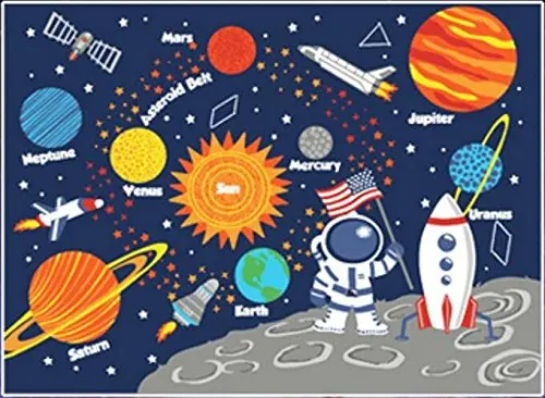 Kids Rug Educational Learning Carpet Galaxy Planets Stars Blue 3 Kids Rug Educational Learning Carpet Galaxy Planets Stars Blue 3 X 4 5 Children S Fun Area Nursery Rugs Solar System Rec In From Home