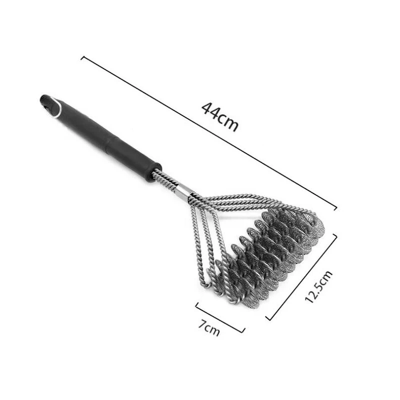 Щетка для чистки гриля, инструмент для барбекю, щетки из нержавеющей стали, инструмент для чистки проволочной щетины с ручкой, аксессуары для кухонного барбекю