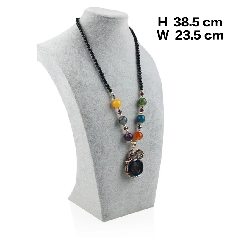  Ice Gray Velvet Necklace/Pendant Jewelry Display Model Bust Necklace Jewelry Pendant Stand Holder S