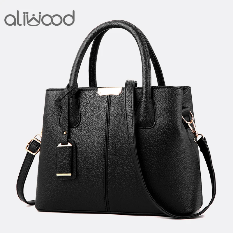 Aliwood جديد بسيط المرأة حقيبة بو حقائب يد جلدية السيدات حقيبة كتف الإناث حمل حقيبة ساع Crossbody أكياس Bolsas الأنثوية