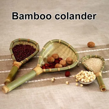

Newly Bamboo Weaving Colander Natural Handmade Weaved Filtered Spoon for Noodles