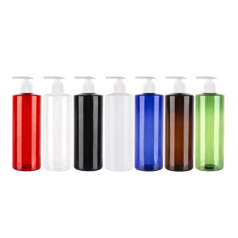 500ML Empty Multi- Colored Shamoo Bottle Clear Blue Red Amber Big Lotion Pump Container Liquid Soap 500cc Cream Bottles | Красота и
