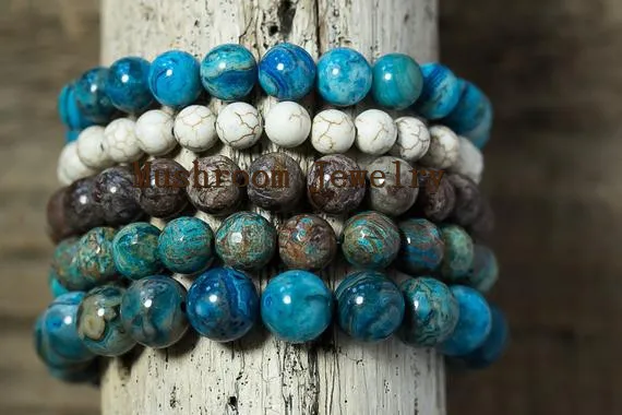 

Boho Agate And Stone Stretch Bracelet Turquoise Bracelet Healing