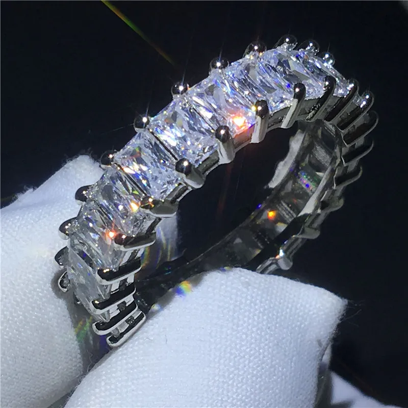 choucong Handmade Finger ring 925 sterling Silver AAAAA Zircon Sona cz Engagement Wedding Band Rings For Women men Jewelry