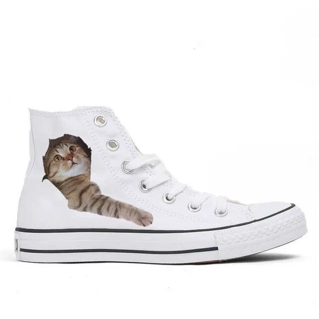 Lovely Cat Printed Shoes Women 2018 Adorable Kitty Cat Casual Shoes