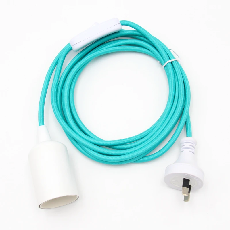 220V SAA Australia Plug Power Cord With on/off Switch E27 Lamp Socket Fittings 3 meters Textile Cord 220V SAA Australia Plug Power Cord With on/off Switch E27 Lamp Socket Fittings 3 meters Textile Cord