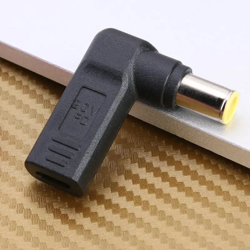 

90 Degree Type-C Female to 7.9x5.5mm Male Connector Adapter w/PD Analog Trigger
