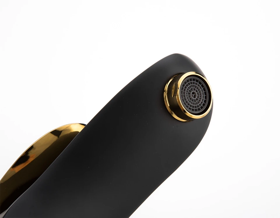 MOIIO black and GOLD/Chrome Basin Faucet Torneira Leaf shape Bathroom sink faucet  variety color options luxury designer plates