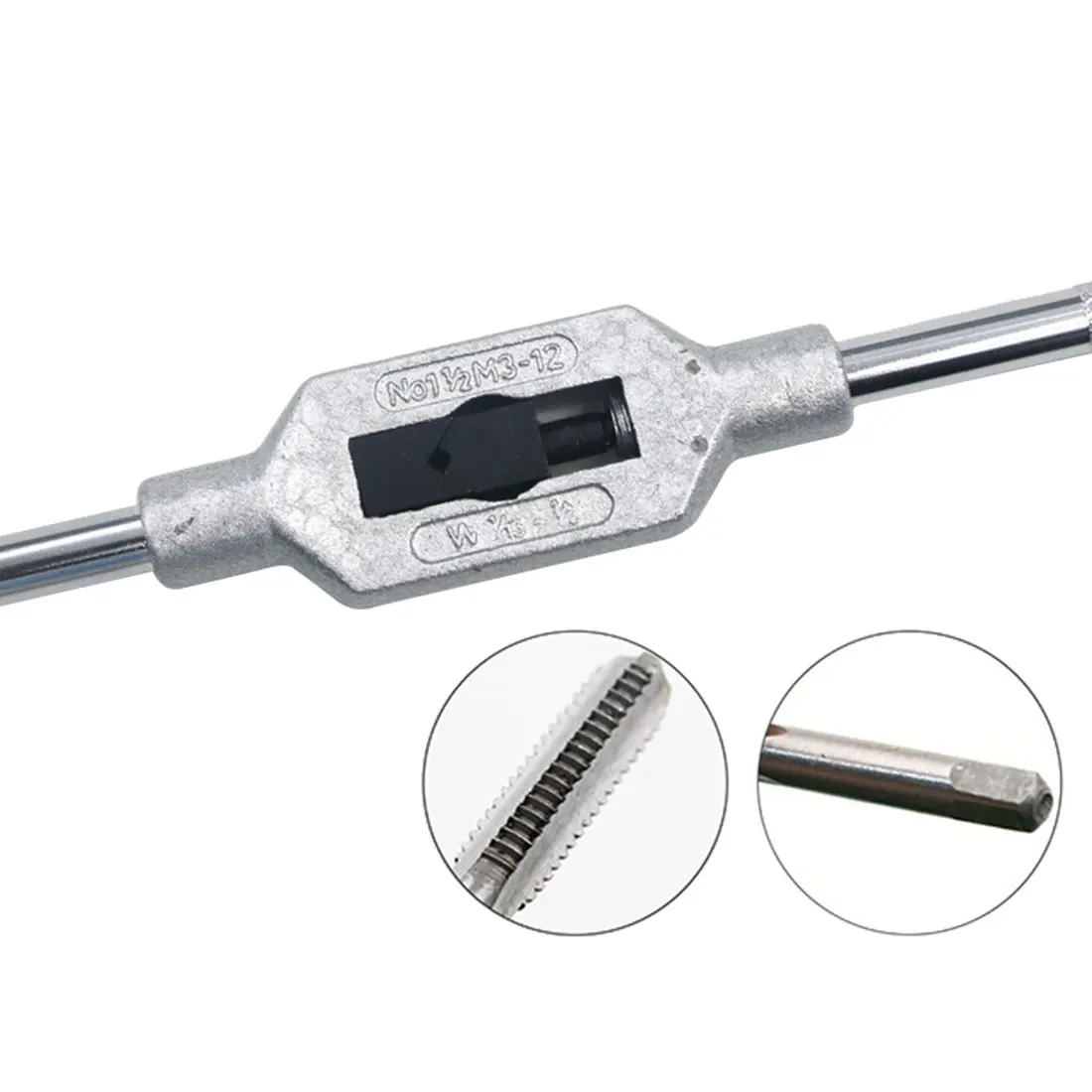

Dewtreetali New 6pcs 3F Hand Screw Thread Metric Plug Tap Set M3 M4 M5 M6 M8 with Adjustable Tap Wrench 1/16-1/2