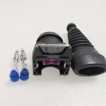

100pcs/lot Fuel Injector Connector Plug Clip EV1 With Rubber Boot Sleeve For Bosch 443906232 443 906 232