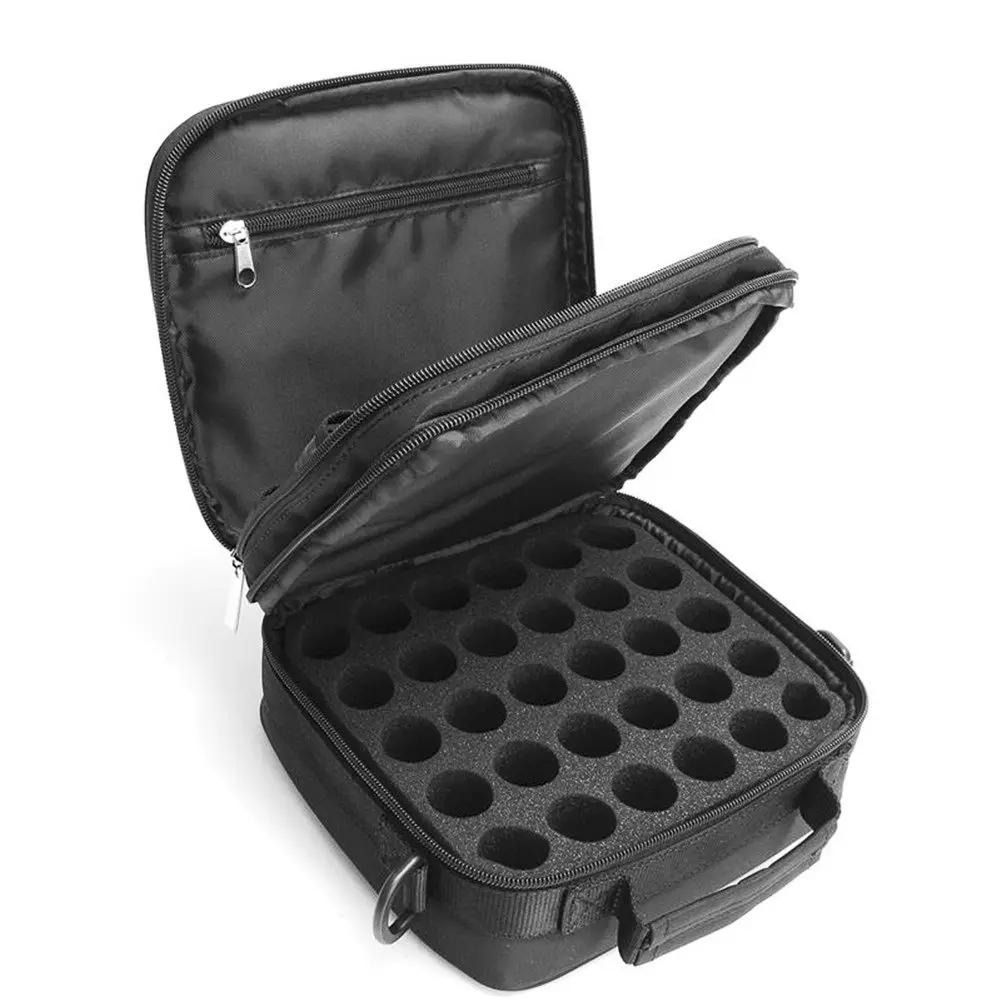 

LJL 42 Bottles Essential Oil Carrying Case Make Up Storage Bag For Traveling Sturdy Double Zipper Cosmetic Bag
