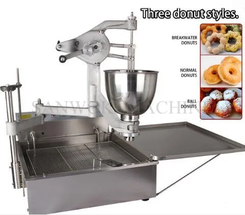 

110V 220V Commercial Donut Machine with Flower, Round, Ball Shape three kinds mould