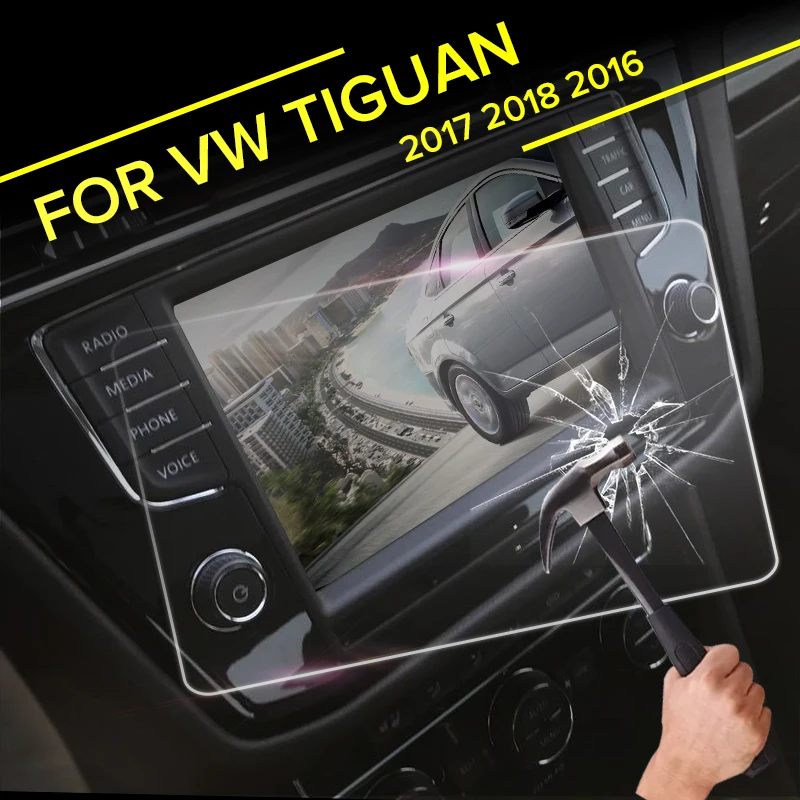 

8 inch LCD Screen Sticker Car Navigation GPS Screen Glass Steel Protective Film For Volkswagen /VW Tiguan 2016 2017 2018