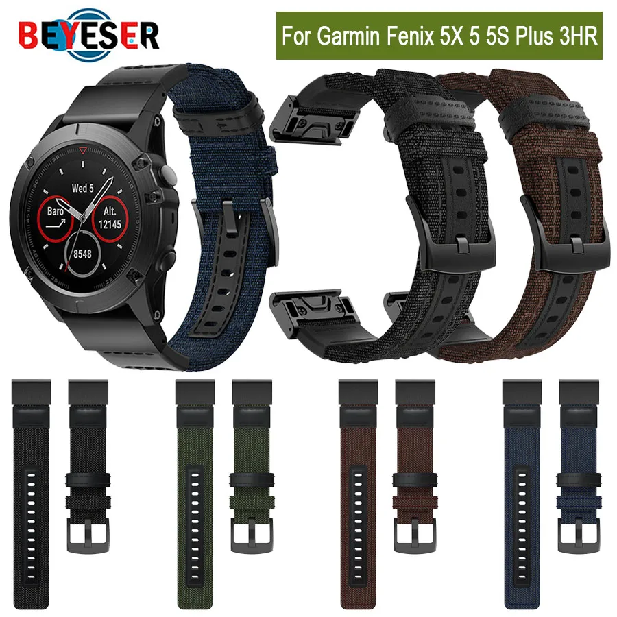 Ремешок нейлоновый для наручных часов Garmin Fenix 5X 5 3 3HR D2 S60 GPS Forerunner 935 26 мм 22