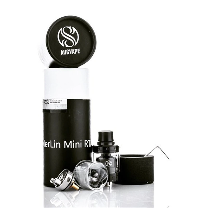 Augvape Merlin мини распылитель 24 мм 2 мл с одной/двойной катушкой RTA двойным воздушным