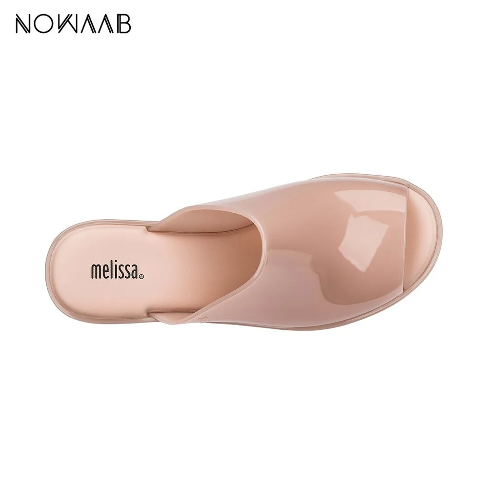Melissa Mule/Новинка года; женские сандалии на плоской подошве; брендовая Прозрачная женская обувь на высоком каблуке; однотонные босоножки; женская прозрачная обувь; Mulher