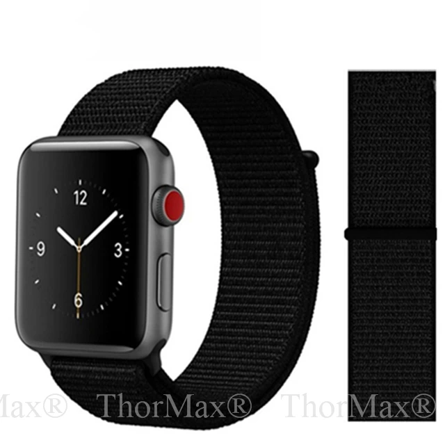 Спортивная петля ремешок для apple watch 4 для iwatch band 42 мм 44 мм 38 мм 40 мм для apple watch band нейлоновый браслет correa Ремешки для наручных часов - Цвет ремешка: 2-All Black