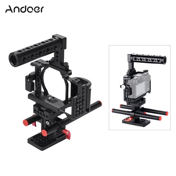 

Andoer Video Camera Cage + Hand Grip + Top Handle Kit Film Making System with Cable Clamp for Sony A6000 A6300 A6500 NEX7 ILDC