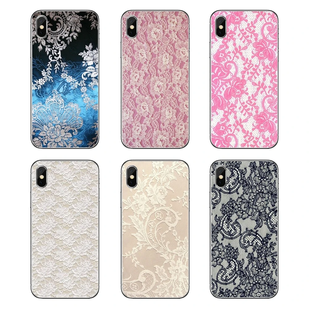 

For Huawei Honor 8 8C 8X 9 10 7A 7C Mate 10 20 Lite Pro P Smart Plus Pastel Pink White Burlap Laces Art Pattern Print TPU Covers