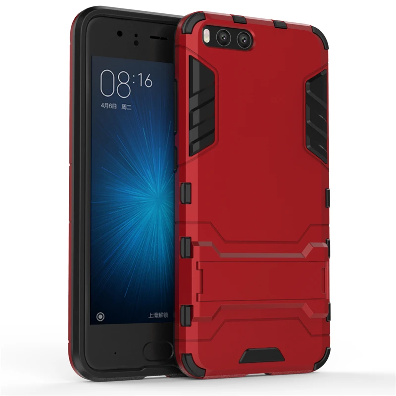 2 in 1 Hard PC+Soft Silicone TPU Rugged Rubber Kickstand Case For Xiaomi Mi6 Mi6 Plus Matte Armor Shockproof Phone Holder Cover (10)