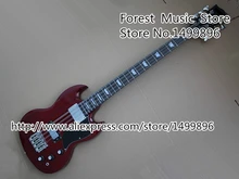 Top Selling Dark Red Electric Bass font b Guitar b font 8 String SG China OEM