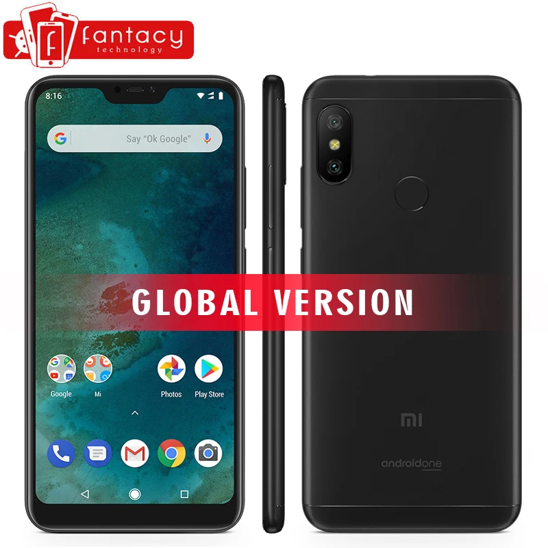 Глобальная версия Xiaomi Mi A2 Lite 4 ГБ ОЗУ 64 Гб ПЗУ 5 84 &quotполный экран Snapdragon 625 12 МП Мп
