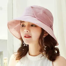 Новые летние Зонт ведро Женская Корейская версия из лук хлопка Рыбалка Открытый для отдыха в горшках Кепки Шапки Рыбак