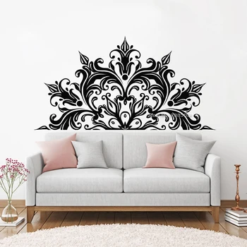 

New Arrival Half Mandala Wall Decal Art Headboard Zen Decor Lotus Flower Mandala Decals Vinyl Bedroom Yoga Sticker Murals LC1307
