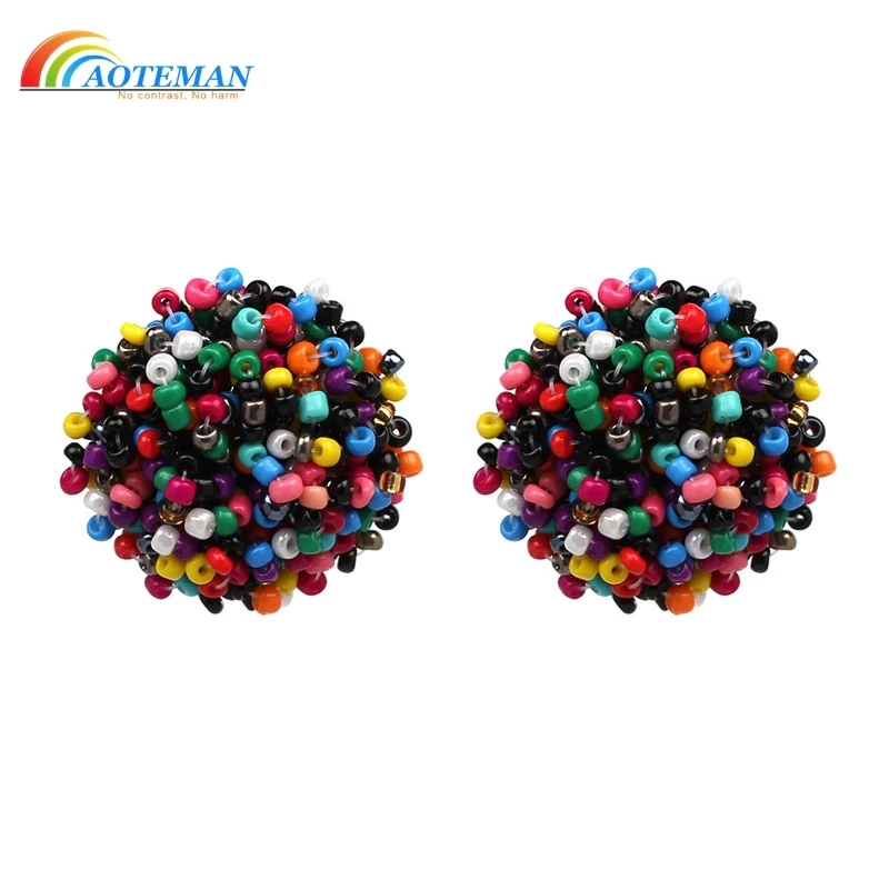 Женские серьги гвоздики с бусинами 6 цветов|fashion stud earrings|stud earringsgirls earrings |