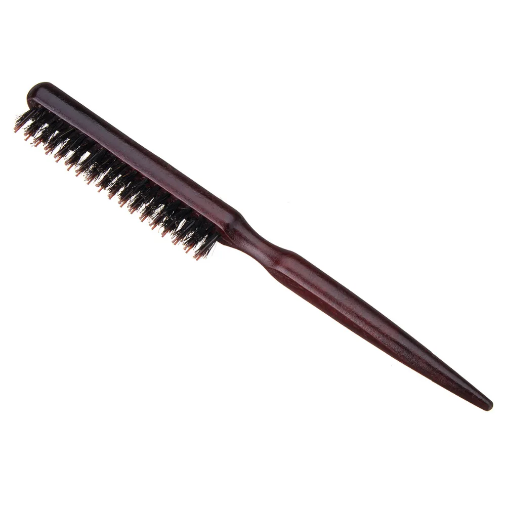 Профессиональная салонная древесина, ручка, натуральная щетка для волос из шерсти кабана, пушистая расческа для распутывания волос, против выпадения, парикмахерский инструмент для укладки волос