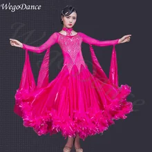 Пользовательские Женские Moden танцевальная одежда для соревнований перо Национальный стандартный бальный зал танцевальное платье танцы вальса 8 цветов