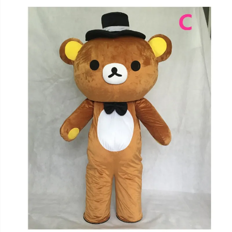 Черный Janpan костюмы талисмана Rilakkuma фантазии маскот медведь карнавальный костюм - Цвет: Черный
