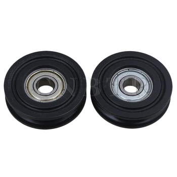 

CNBTR ID8xOD40xT10mm 608ZZ Black U Groove Guide Pulley Wheel Rail Ball Bearings for Furniture Pulley Pack of 2
